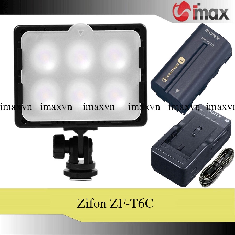 Đèn Led Video Zifon ZF-T6C Led Version II (New) + Bộ 01 pin và 01 sạc NP- F570