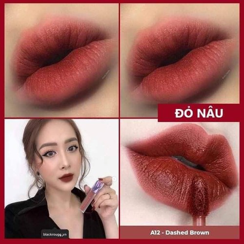 Son kem Black Rouge màu A12 (Đỏ Nâu) có tem chính hãng check Hidden tag