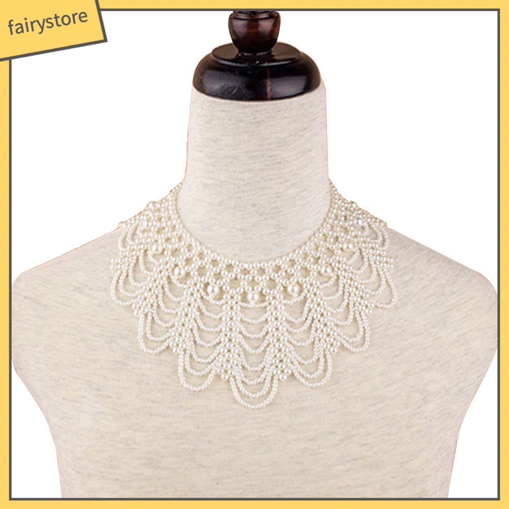Vòng cổ statement ngọc trai giả thanh lịch cho nữ