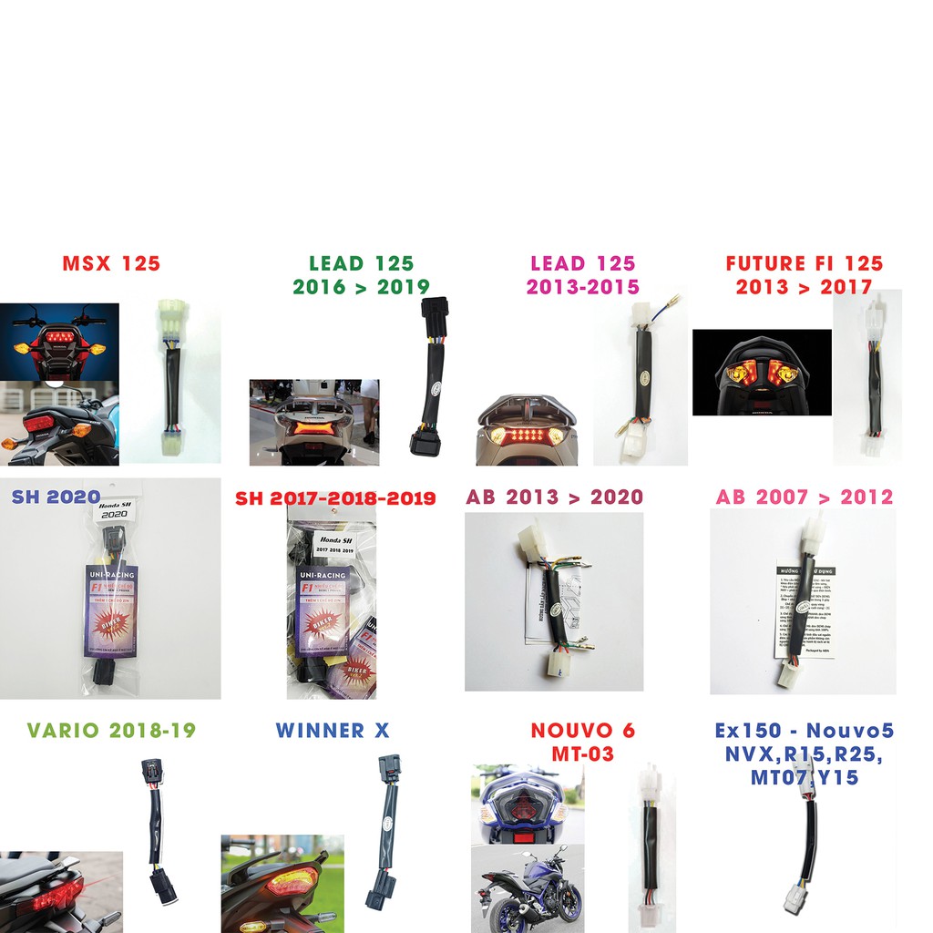 Chớp f1 cho MSX, Future 125, Lead, AB, Exciter 150, NVX, Nouvo, R15, R25, MT7, MT3, Winner X, Vario llll>