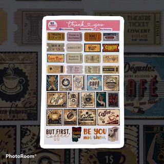 BÌA STICKER TEM VINTAGE 34 MIẾNG