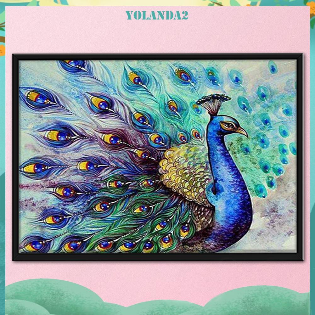 Bộ Tranh Thêu Chữ Thập Hình Chim Công Diy 11ct