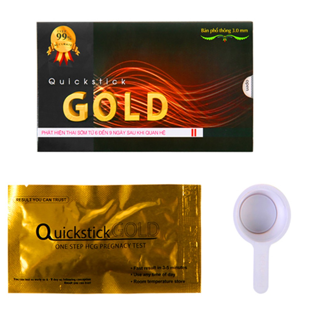 Que thử thai nhanh Quickstick Gold Hộp 1 chiếc chính xác, hiệu quả tức thì (QUICK5)