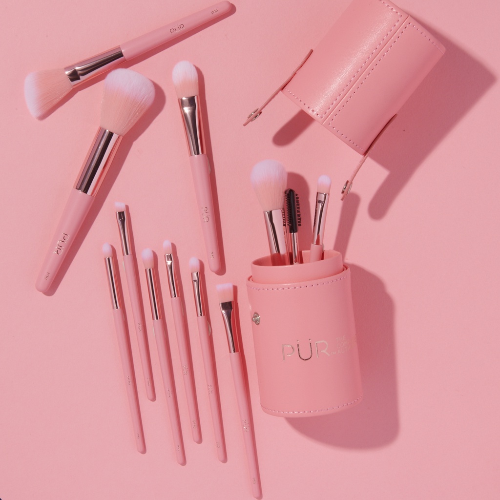 BỘ CỌ TRANG ĐIỂM 12 CÂY SIGNATURE TRAVEL ESSENTIALS 12 PIÊC CRUELTY FREE BRUSH SET WITH CUP CHÍNH HÃNG - 9403