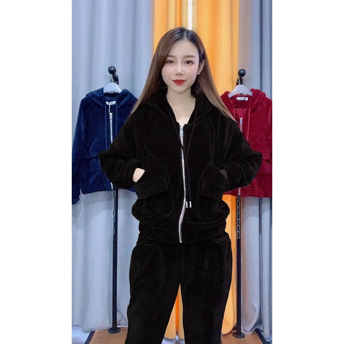 Đồ bộ nữ Thu Đông Chất nhung tăm tuyết Đẹp Mới Nhất