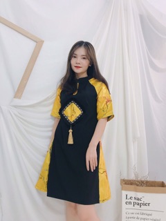 Đầm Gấm Phối Cao Cấp