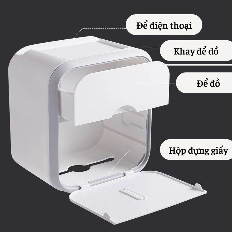 Hộp Đựng Giấy Vệ Sinh Hộp Đựng Giấy Có Ngăn Kéo Phụ Tiện Lợi KHO GIA DỤNG TRẦN PHÚ