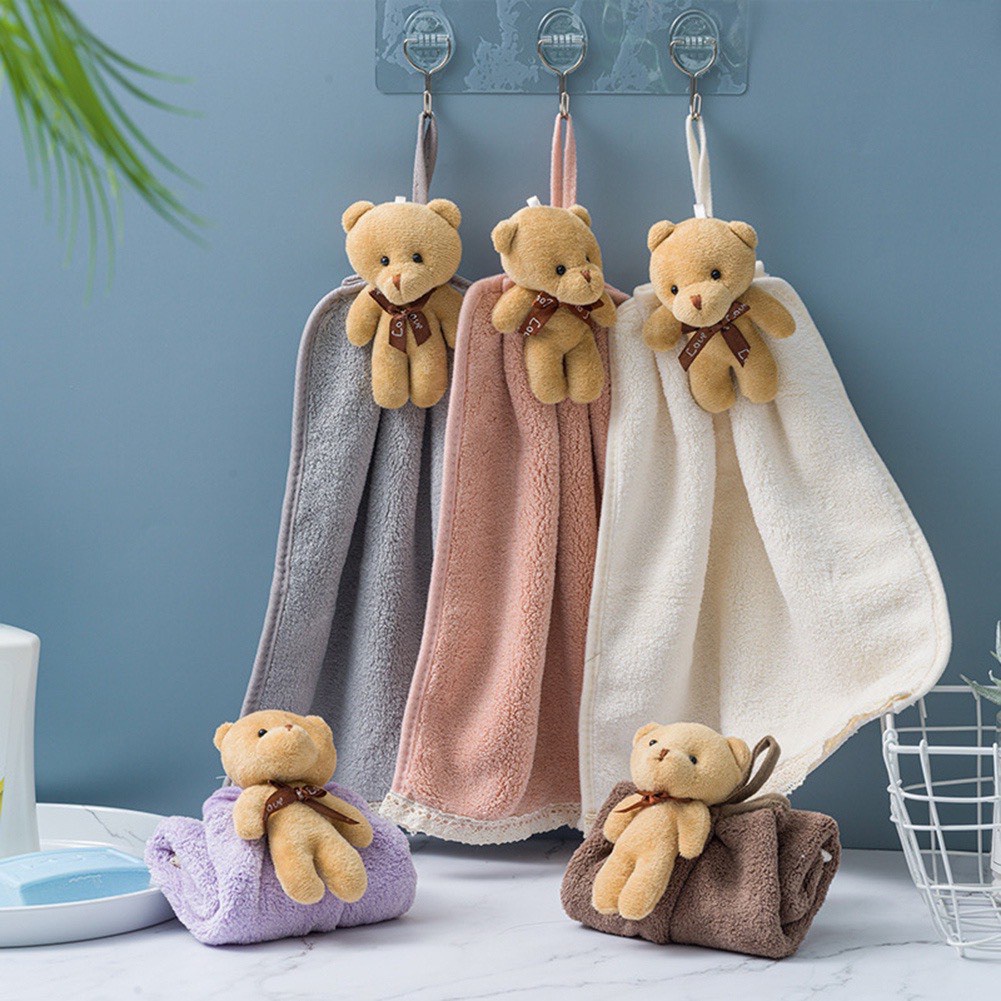 Khăn Lau Tay Treo Tường Hình Gấu Teddy Cute