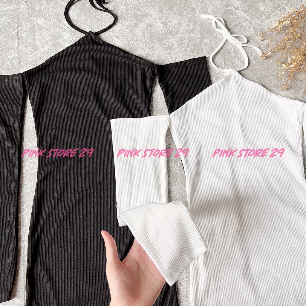 Đầm Body Trễ Vai Tay Dài Tôn Dáng Gợi Cảm Phối Cổ Yếm E Ấp Ngây Thơ D053 | BigBuy360 - bigbuy360.vn