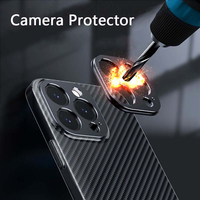 Ốp Điện Thoại TPU Dẻo Sợi Carbon Siêu Mỏng Tản Nhiệt Bảo Vệ Camera Cho iPhone 14 13 12 11 Pro Max X XR 7 8 Plus #3