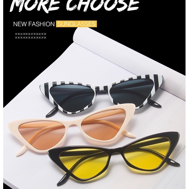 Kính mát mắt mèo nhỏ phong cách hip hop thời trang cho nữ