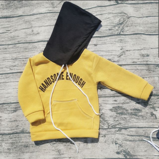 Áo nỉ hoodie cho bé mũ phối khác màu, có túi trước cực đẹp chất nỉ bông ấm áp