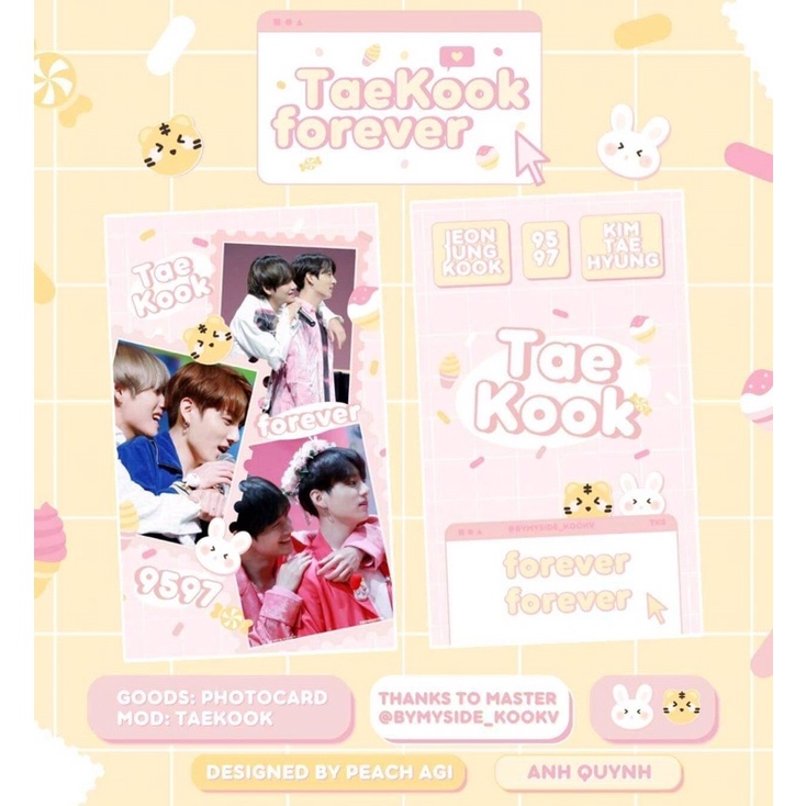 CARD DES TAEKOOK BO GÓC - THẺ ẢNH THẦN TƯỢNG BTS 1K