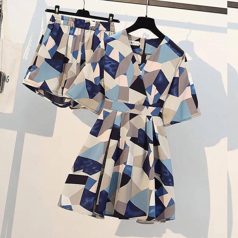 Set Đầm Ngắn + Quần Short Vải Chiffon Thời Trang Mùa Hè Hàng Mới 2022