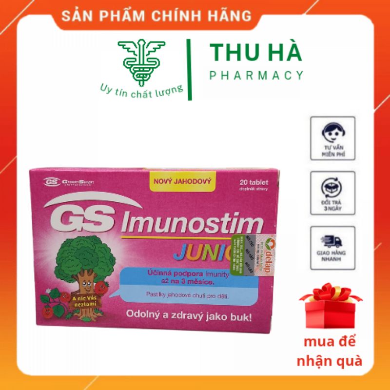 GS Imunostim junior- Tăng cường miễn dịch và sức khỏe đường hô hấp ( hộp 20 viên)