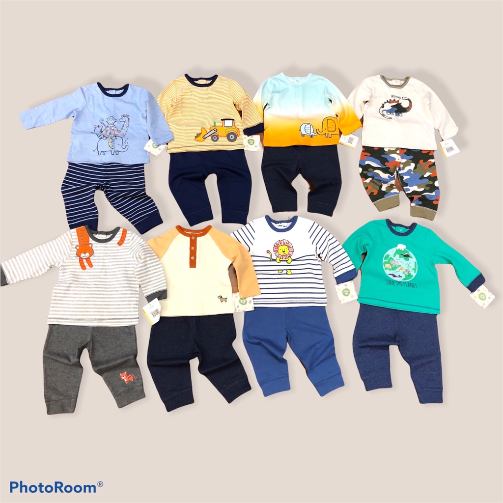 Bộ cotton bé trai Little Me xuất dư xịn