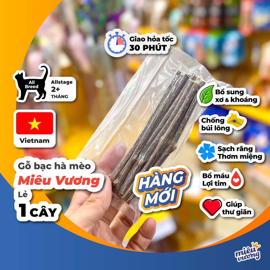 Thân cây bạc hà Miêu Vương Matatabi mèo gặm sạch răng và thư giãn [Lẻ 1 cây]