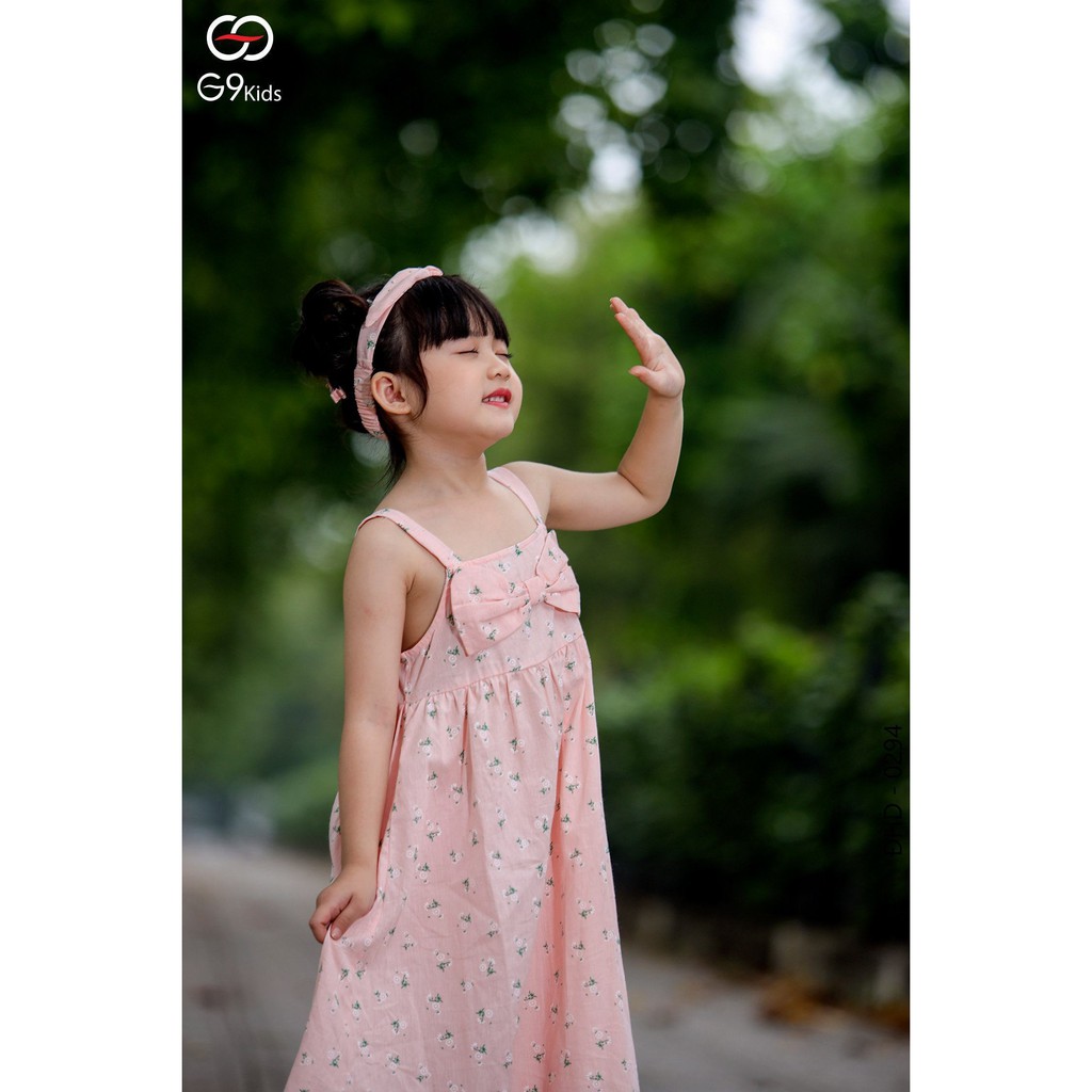 Đầm hai dây bé gái  G9oza 0294 , đồ cho bé với chất boil cottong siêu thoáng mát cho bé trong ngày hè