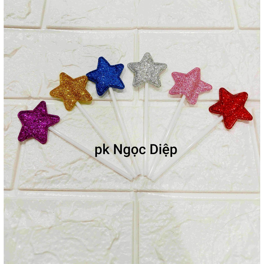 set 6 sao nhũ nhiều màu