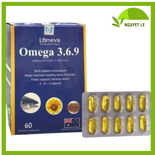 Viên Uống Omega 3.6.9 LOMEVA Giúp Hỗ Trợ Tim Mạch, Bổ Não Và Bổ Mắt - Hộp 60 Viên