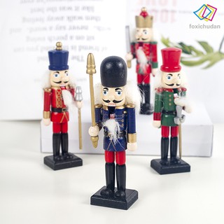 Set 4 mô hình người lính bằng gỗ trang trí giáng sinh