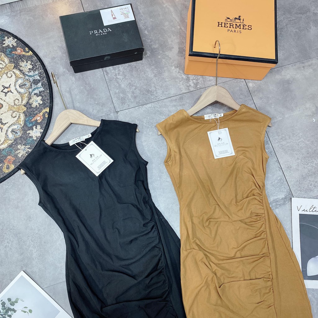 [Mã SKAMA06 giảm 8% tối đa 50K đơn 250K] Váy body xẻ Đùi , cụt tay 2 màu ( kèm ảnh thật, video ) | BigBuy360 - bigbuy360.vn