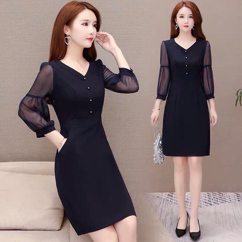 ĐẦM XÒE CỔ SƠ MI TAY VOAN