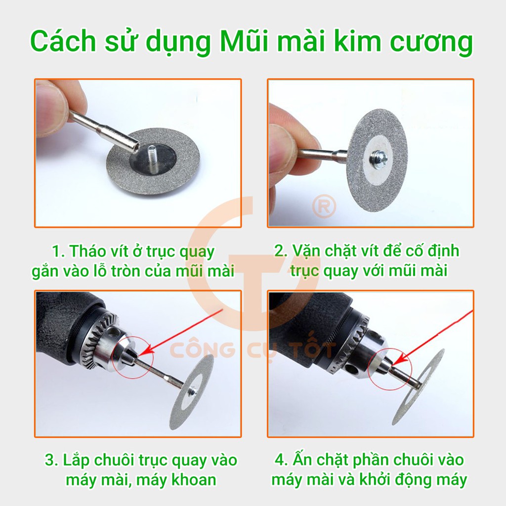 Bộ 10 lưỡi mài kim cương mini