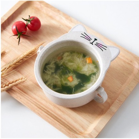 Bát Ăn Dặm Lúa Mạch Hình Mèo 3 Sắc Thái Ngộ Nghĩnh Đáng Yêu