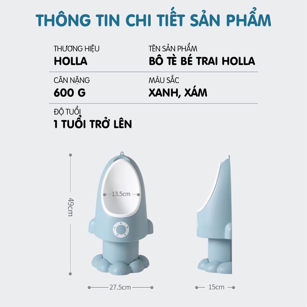 Bô/Bồn tè tiểu đứng treo tường Holla cho bé trai hàng cao cấp