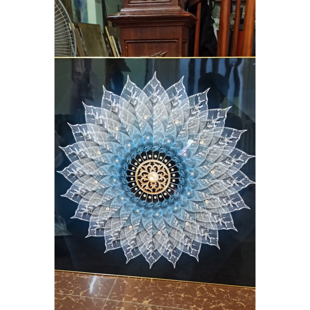 Tranh Treo Tường Tráng Gương Lá Bồ Đề Phòng Khách/ Phòng Ngủ/ Bàn Làm Việc/ LÀm Quà Tặng