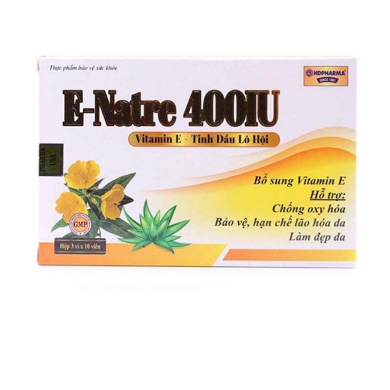 Vitamin E400iu tinh dầu hoa anh thảo  E Love Netural 400IU giúp làm sáng da ,giảm oxy hóa - Hộp 30 viên