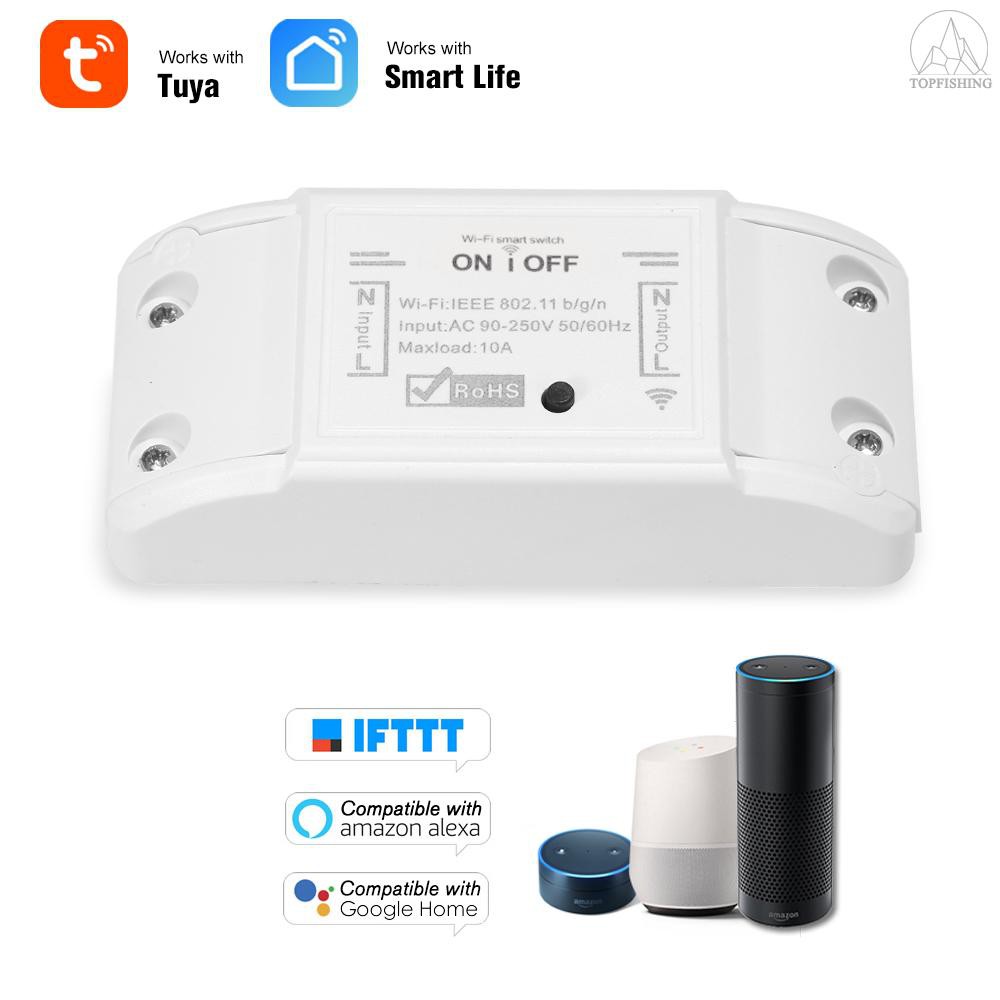 Tfh★Wifi Smart Switch Compatible with Amazon Alexa & for Google Home Timer 10A/2200W Wireless Remote Switch for Android/