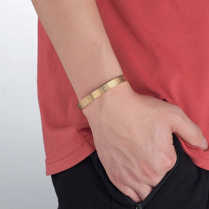 Vòng Tay Nam Khắc Kim Quang Chú Titan Ko Rỉ TT 2007