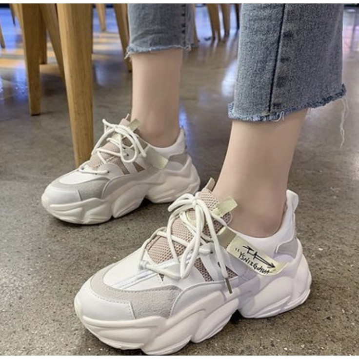 [Mã FAMARAL1 giảm 10K đơn 50K] Giày Sneaker Thể Thao Nữ đôn 5 cm tem chữ nhật full hộp