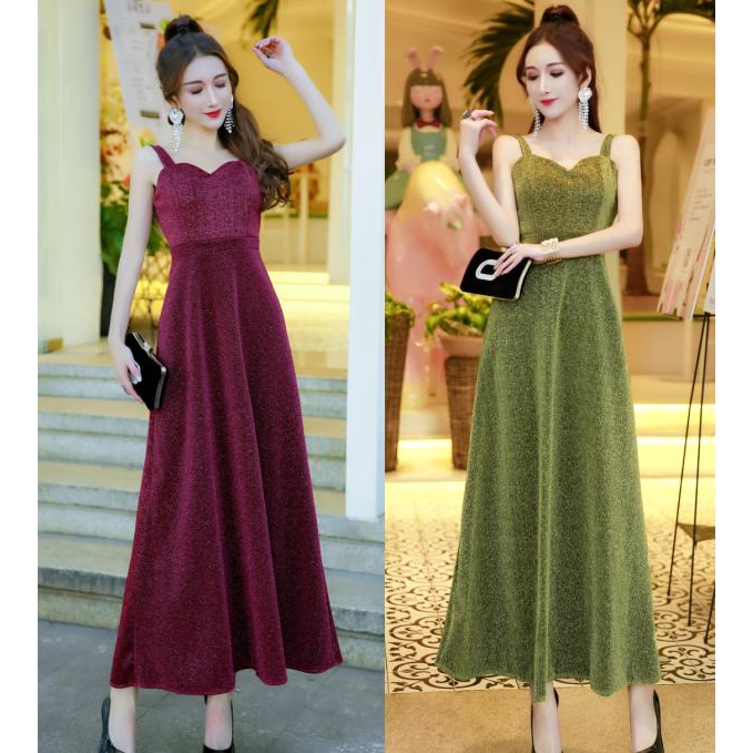 Đầm Maxi Dự Tiệc Dáng Dài Hở Vai Kiểu Rockabilly Thời Trang Mới 2019 Cho Nữ