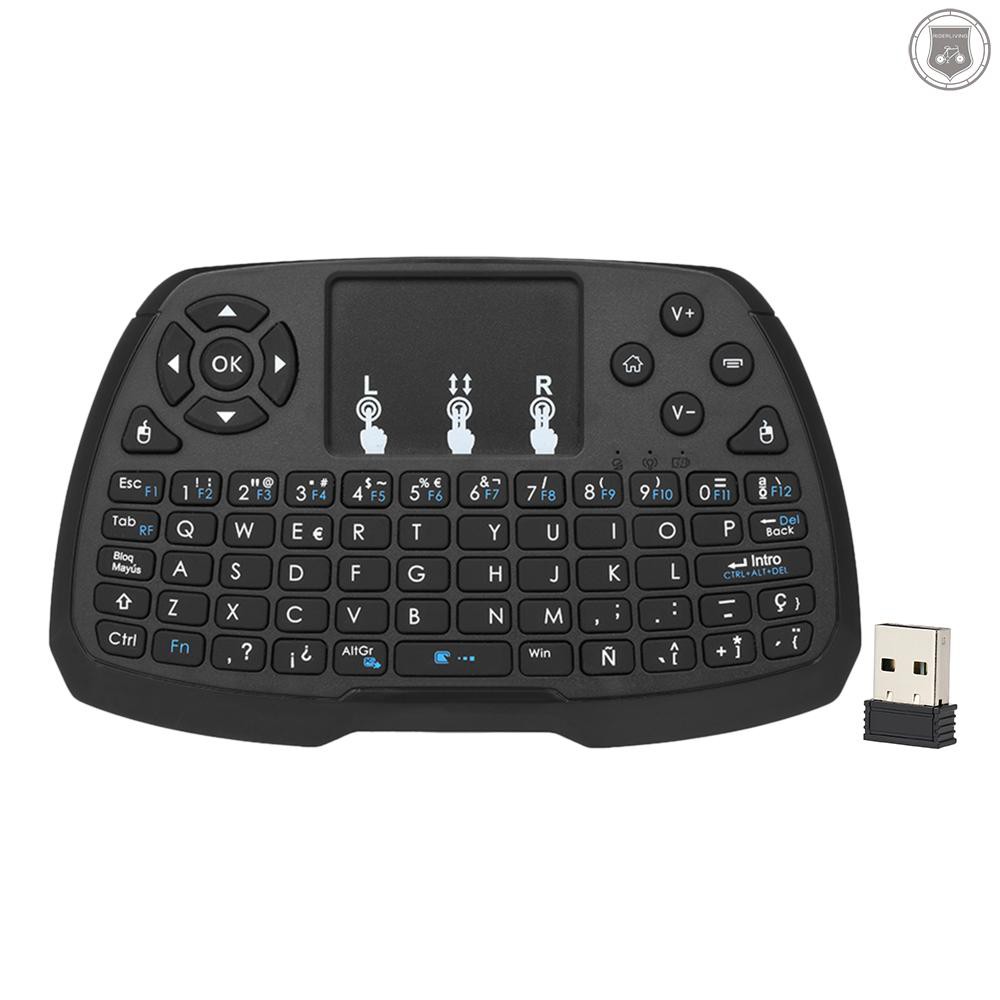 ☞[ready stock]Spanish Version 2.4GHz Wireless Keyboard Touchpad Mouse Handheld Remote Control for TV BOX Smart TV PC Notebook