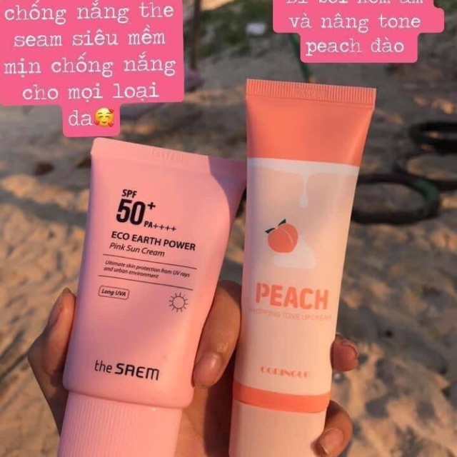 Mua Kem chống nắng THE SEAM tặng KEM ĐÀO PEACH