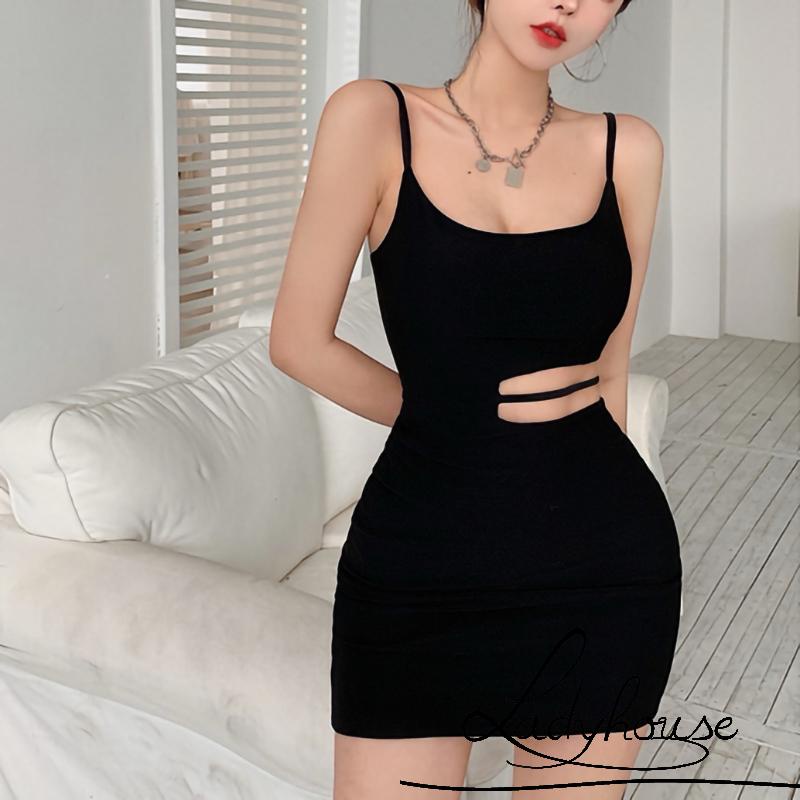 Đầm Hai Dây Ôm Dáng Màu Sắc Trơn Quyến Rũ Dành Cho Nữ