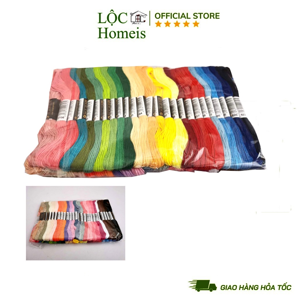 Set 50 Màu Chỉ Thêu Thường Loại 1 - LỘC Homeis