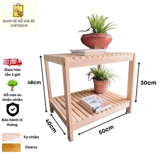[Mã LIFEBKM1 giảm 10% tối đa 1 triệu đơn từ 500k] Kệ hàn quốc gỗ cao su 2 tầng