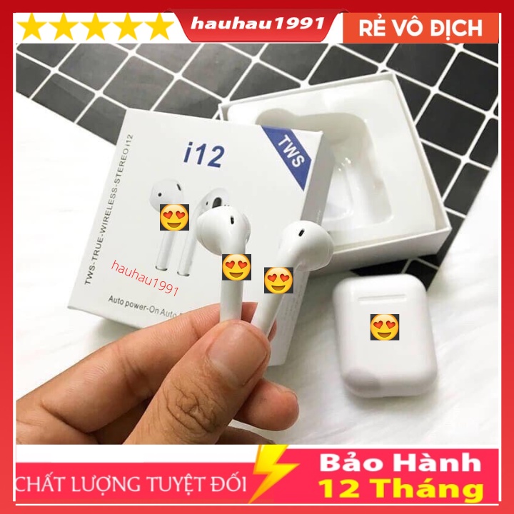 Tai Nghe Bluetooth Không Dây Inpods i12 TWS 5.0 Cảm Ứng Điều Khiển Nghe Nhạc Cực Hay Bảo Hành 12 Tháng