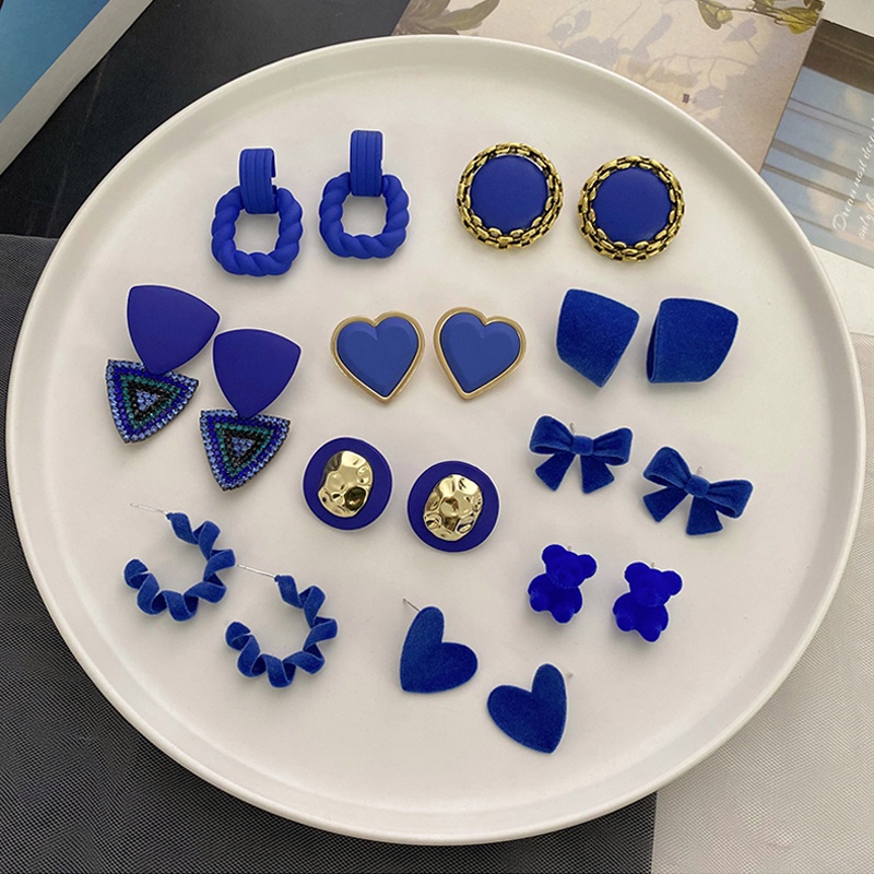 Bông tai nhiều mẫu mã tuỳ chọn màu xanh dương