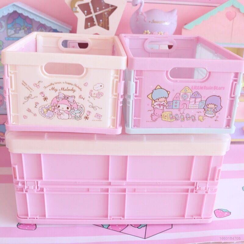 Hobby Melody Hộp Đựng Mỹ Phẩm Để Bàn Có Thể Gấp Lại Chống Bụi Hình Melody Hello Kitty Kuromi Cinnamon Ngôi Sao Đôi