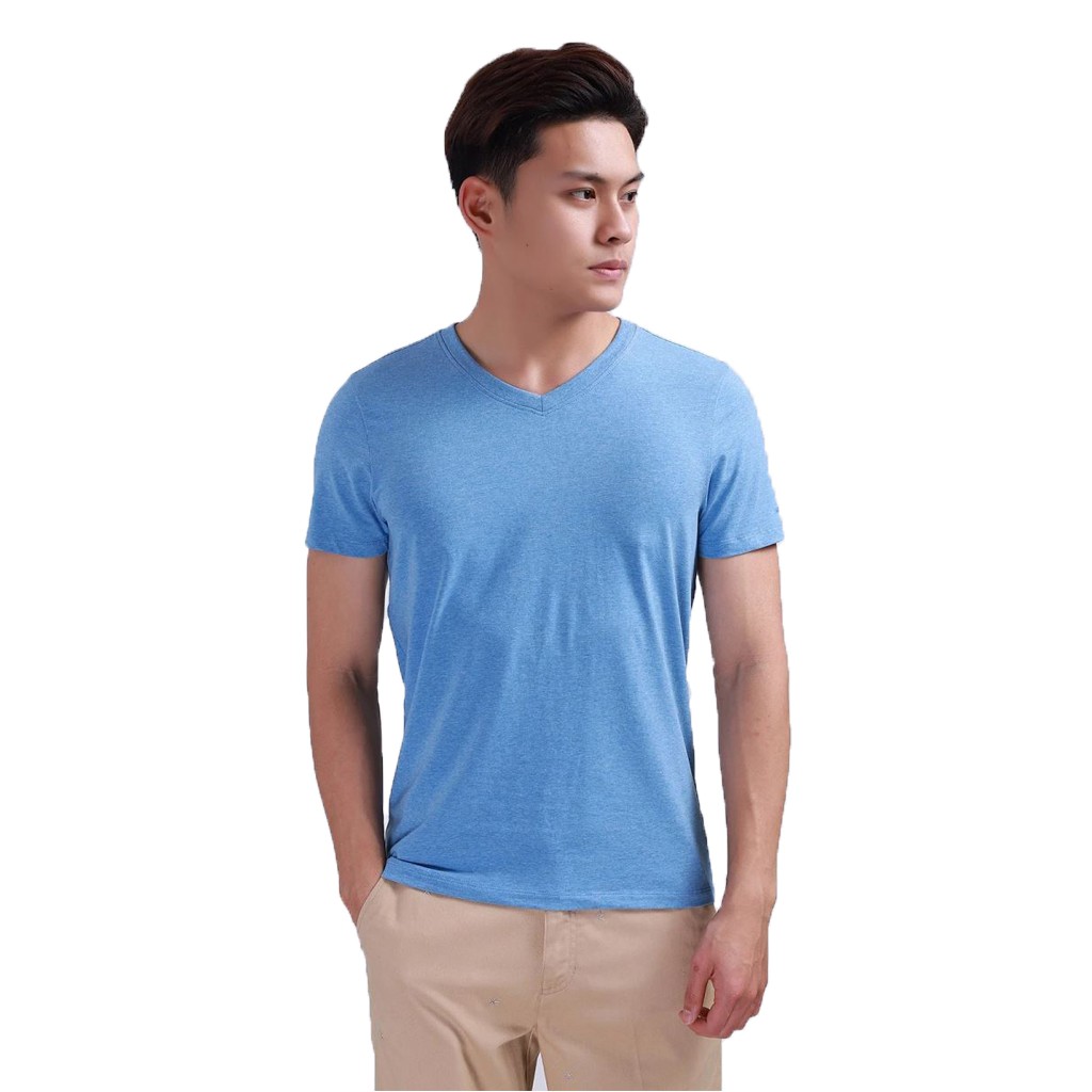 Áo Thun Nam Ngắn Tay ARISTINO - ATS015S8 Cotton Thoáng Mát, 2 Màu Đen, Xanh biển