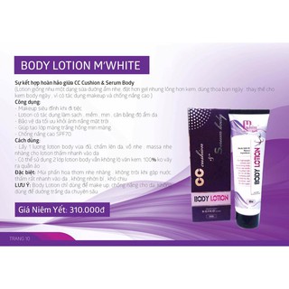 BODY LOTION M’WHITE