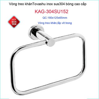 Vòng treo khăn Tovashu KAG-304SU152, vòng vắt khăn tắm inox hộp SUS304 Nhật bản cao cấp