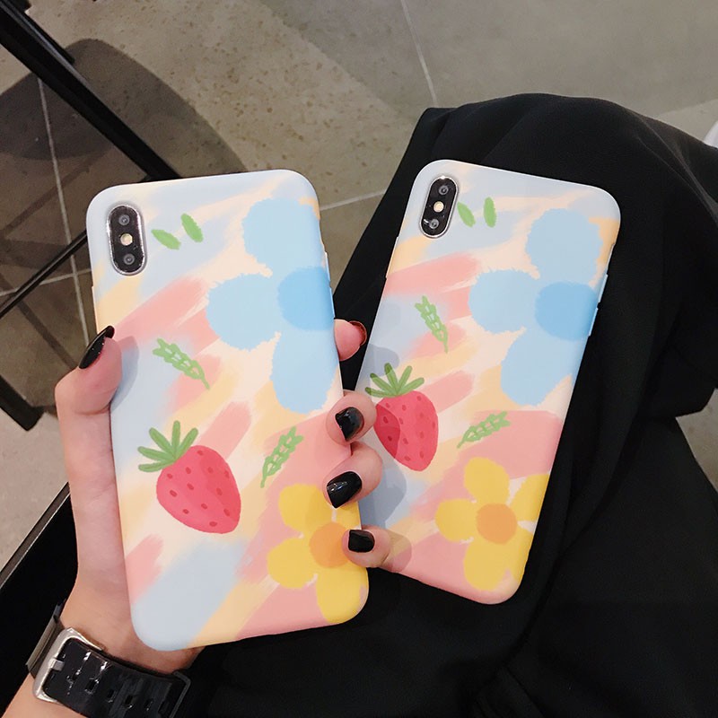 [ IPHONE ] Ốp Lưng Silicon Strawberry - B186