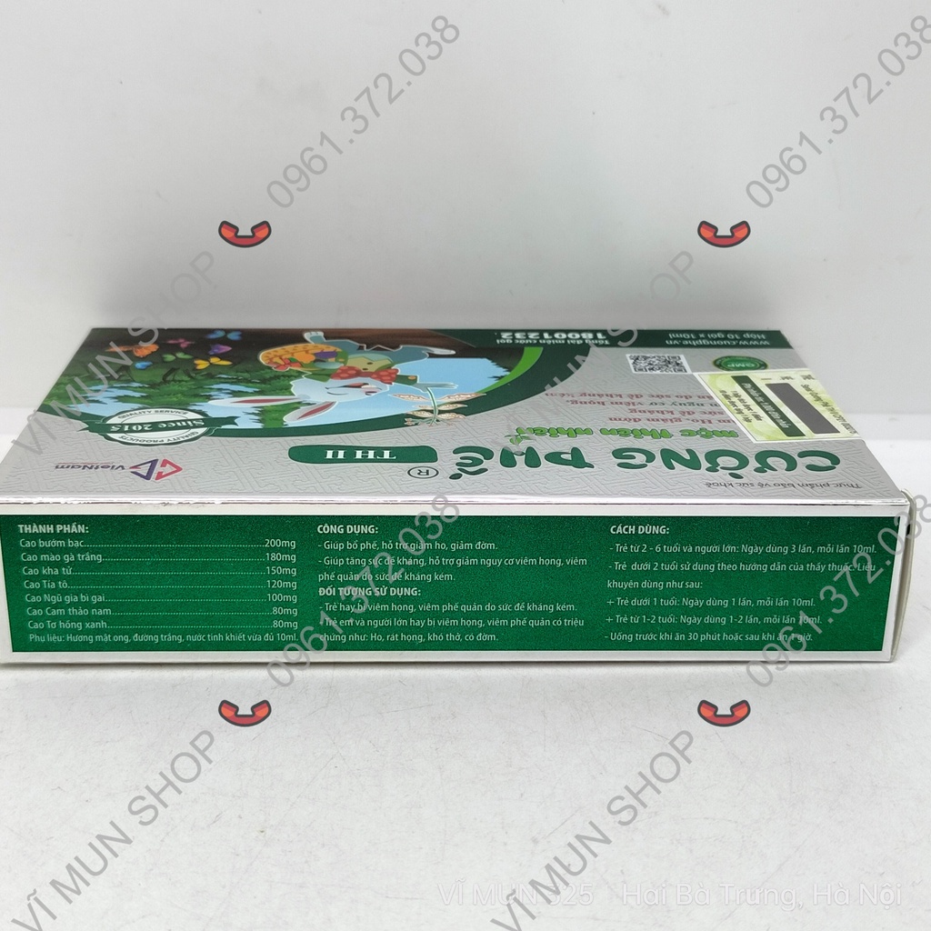 CƯỜNG PHẾ TH II tăng cường miễn dịch, tiêu hóa, hỗ trợ phát triển xương cho bé hộp 10 gói