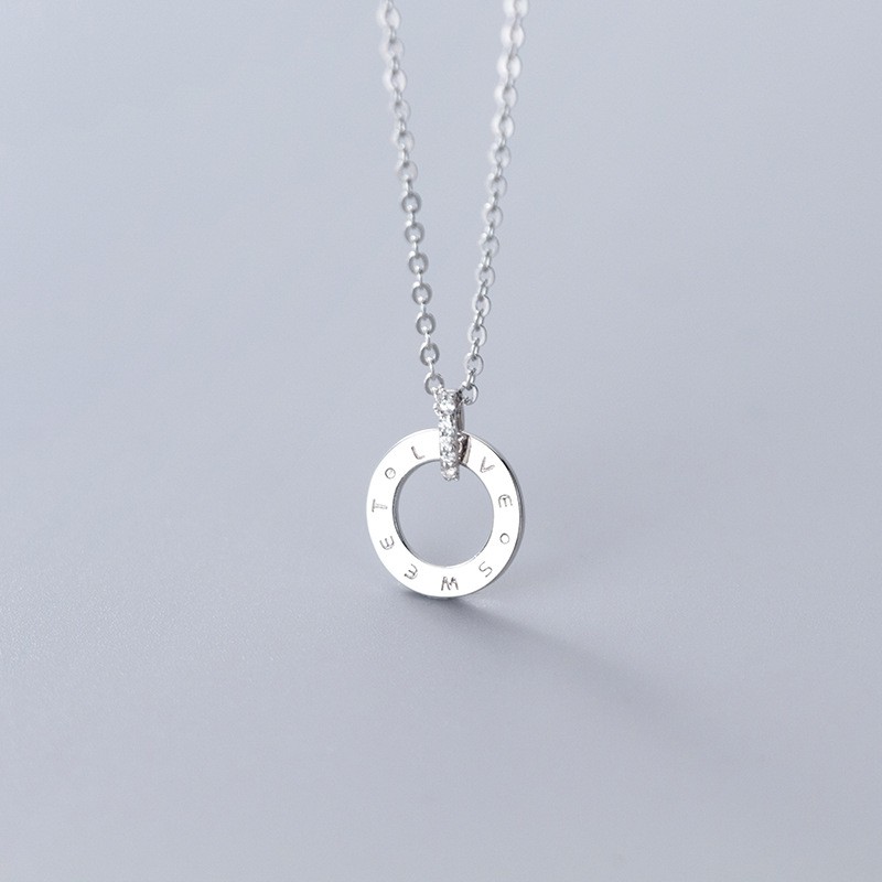 [Ảnh thật] Dây Chuyền Nữ Bạc 925 Cao Cấp ERASHOP 076837 - Sweet Love Mặt Tròn Sang Trọng, Đơn Giản, Rẻ Đẹp